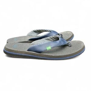 Sanuk Women's Yoga Mat II Sandal, flip flops, navy blue and black. Womens size 8